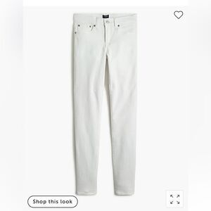 J. Crew 9"-rise white skinny jean in signature stretch*